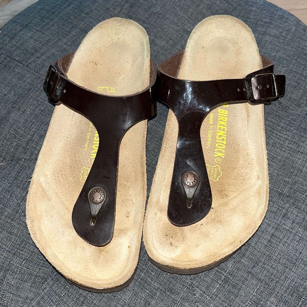 Birkenstock Deep Dark Brown Gizeh Thong Sandals 39